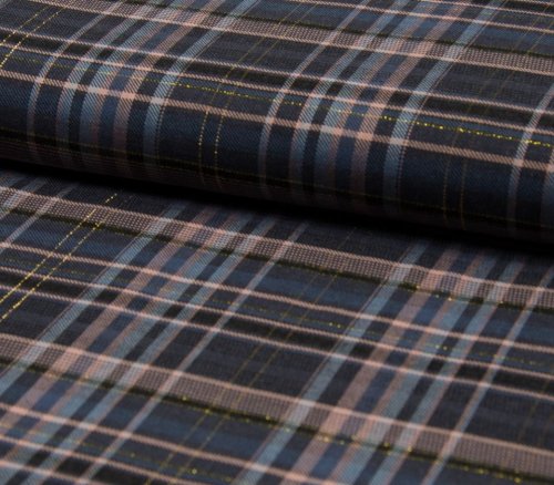 Viskose - Check Lurex - old rose/dusty blue
